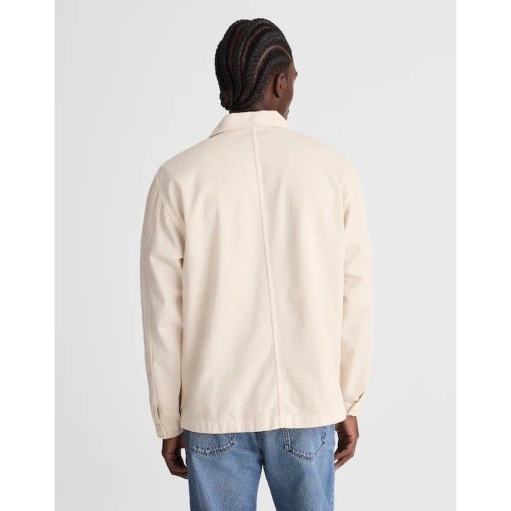 Madewell Button Up Shirt-Jacket Mens Small Ivory Canvas Uniform Twill NY113 NEW - Picture 6 of 11